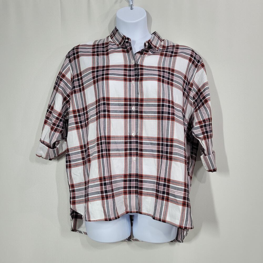 Barbour Bethwin Long Sleeve Button Up Collar Shirt Cloud Check Size 14